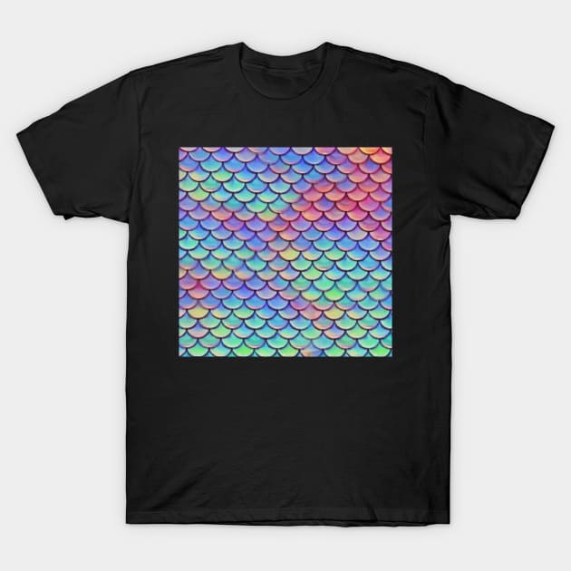 Iridescent Mermaid Scales T-Shirt by funhousejen